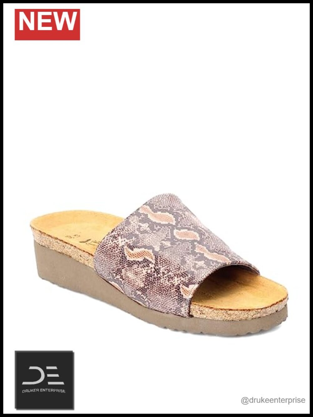 Women's Cork Footbed Slide Sandal, Arch Support, Lightweight, Suede, Slip On